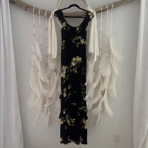 Reformation Tripoli Maxi Dress - Black, ivory, olive green.